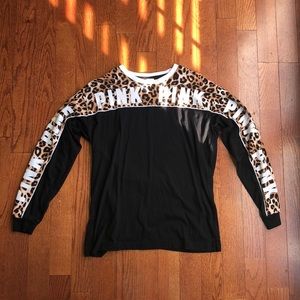 Pink Victoria’s Secret Long Sleeve Cheetah Tee